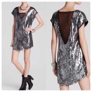 Free People Midnight Dreamer Sequins Tunic Dress M